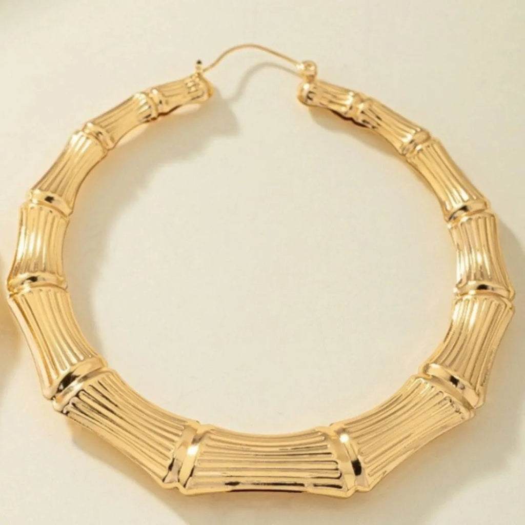 Stainless Steel Textured Hoop Earrings - Goddess Vibes