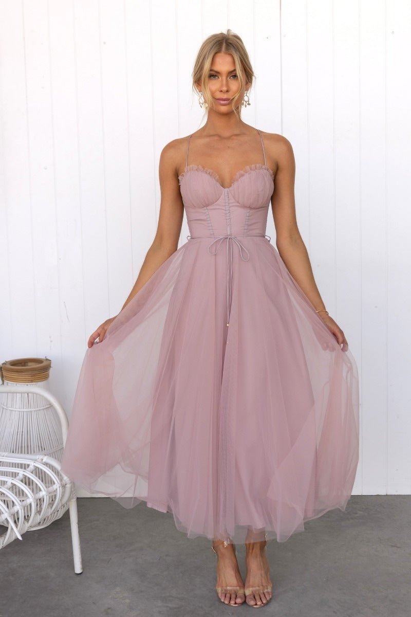 Temperament Camisole Mesh Party Evening Dress - Goddess Vibes