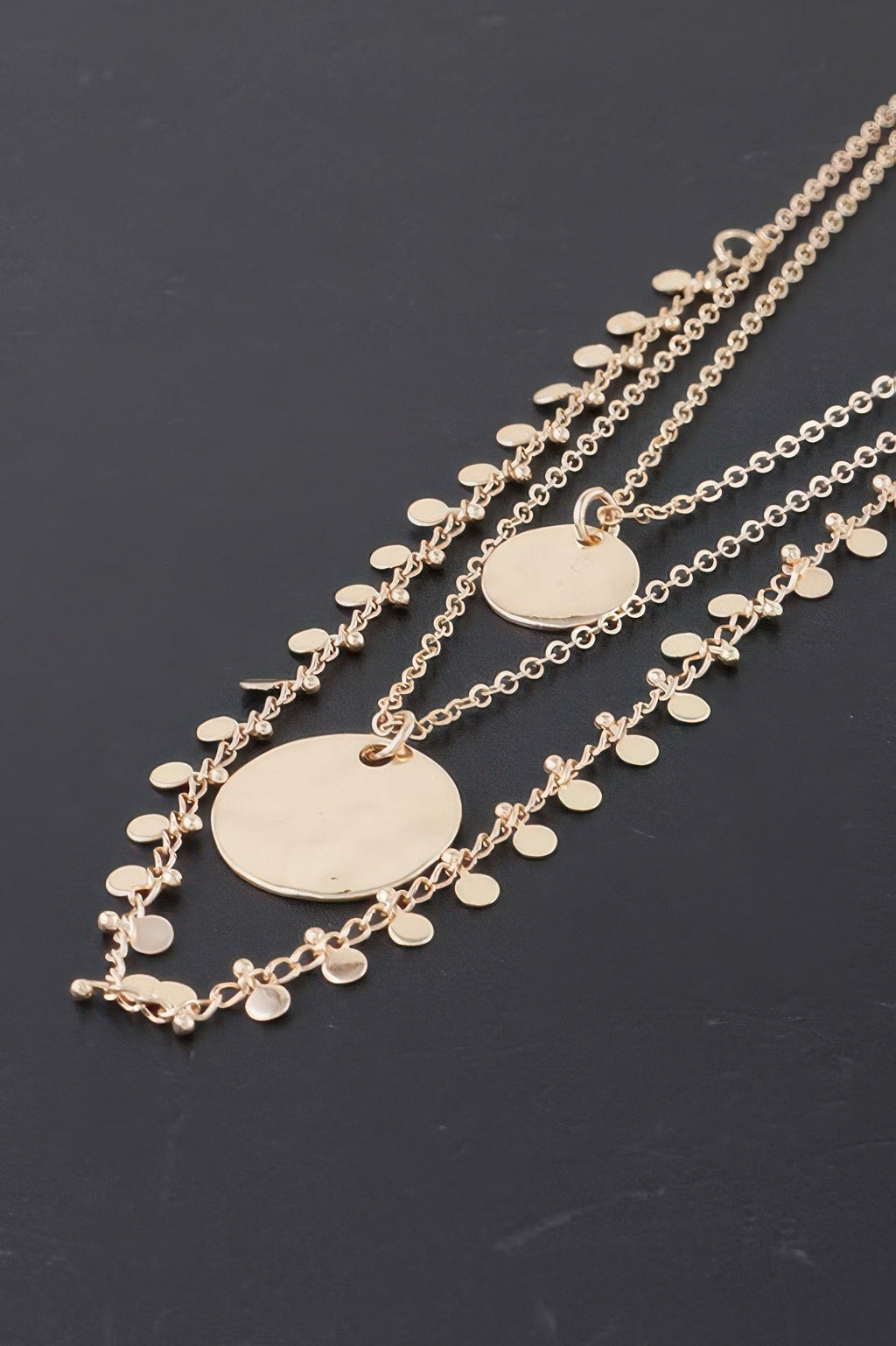 Triple Disc Charm Chain Necklace - Goddess Vibes
