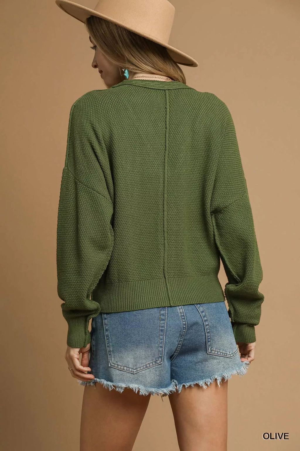 Umgee Chunky Cable Knit V - Neck Button - Up Cardigan - Goddess Vibes