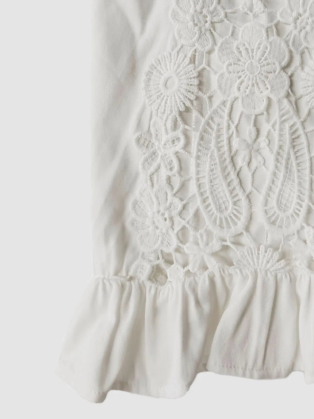 V - Neck Lace Flounce Sleeve Top - Goddess Vibes