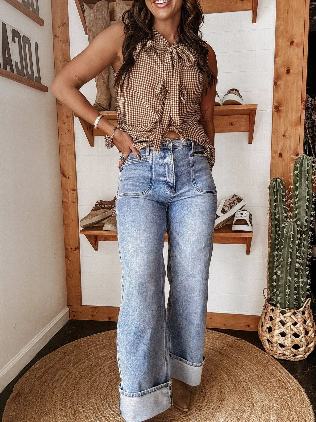 Wide Leg Wash Jeans - Goddess Vibes