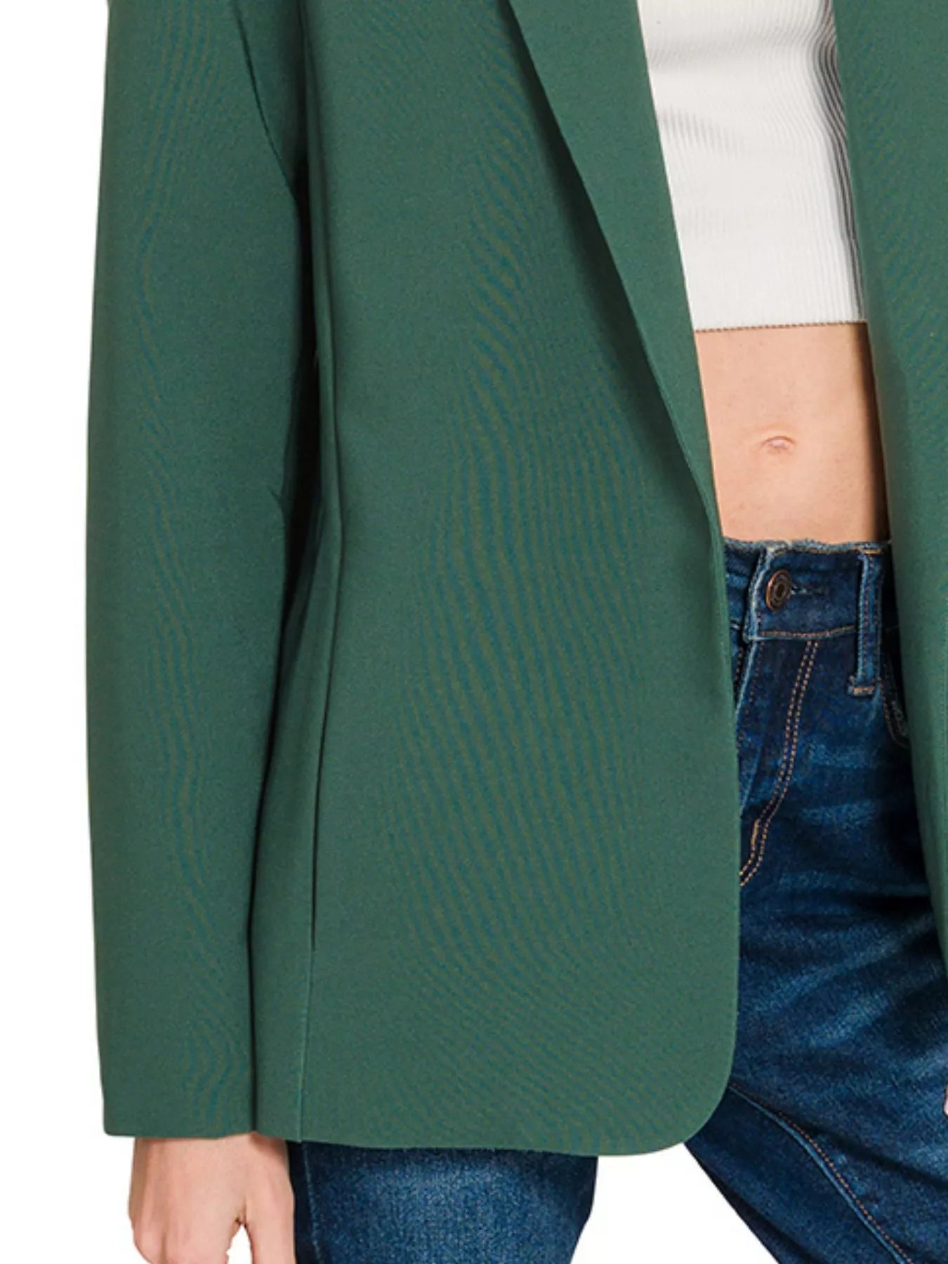 Zenana Woven Long Sleeve Blazer With Lining - Goddess Vibes